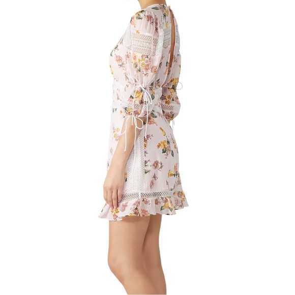 FOR LOVE & LEMONS ISADORA PINK FLORAL MINI DRESS - Picture 3 of 4